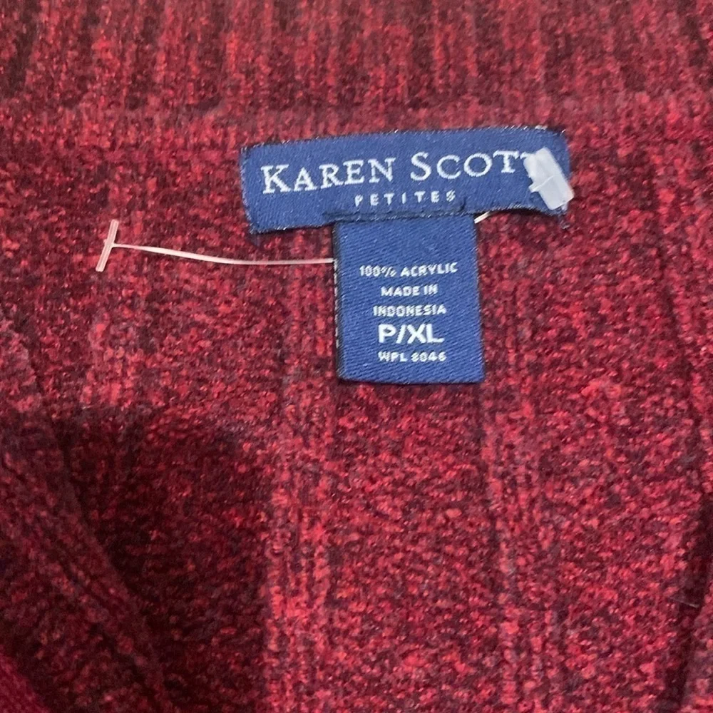 NWOT Karen Scott Pullover Quater Zip Sweater Size P/XLarge - Picture 9 of 12